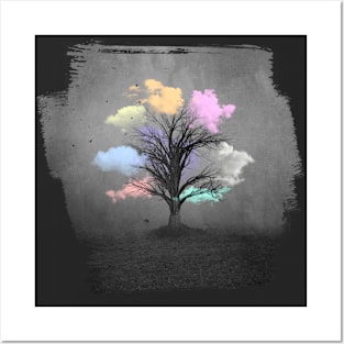 Pastel Clouds on Bare Tree Fantasy Posters and Art